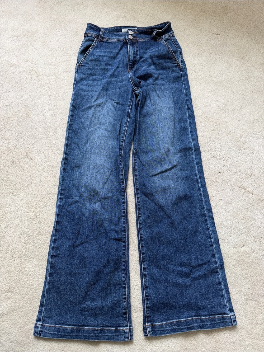Risen Cameron Classic High-Waist Wide-Leg Jeans - Dark Blue